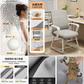 Thick chair legs-latex cushion-white frame gray mesh