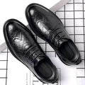 Brogue leather shoes for men - british style groomsmen, black, business formal, suit, casual leather shoes, men's wedding shoes