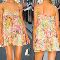 women's summer dress - cross-border european & american apparel - vacation-ready printed cami backless loose mini dress