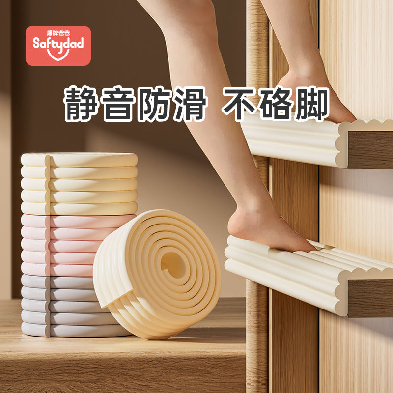 Student dormitory bunk bed stair tread pads - no adhesive required, multi-functional corner soft pack, anti-collision strips, protective and non-slip