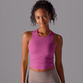 New double-sided nylon solid color slim-fit tummy control crew neck sports tank top running fitness yoga long sleeve top for women