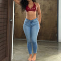 European size butt lifting jeans for women hot style  independent station cross-border sexy tight jeans ins style