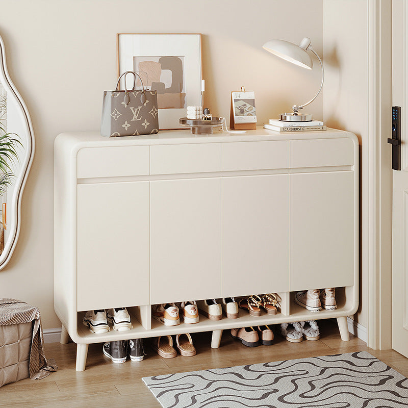 Shoe cabinet household door cream wind 2025 new home storage cabinet integrated against the wall large capacity multi-layer