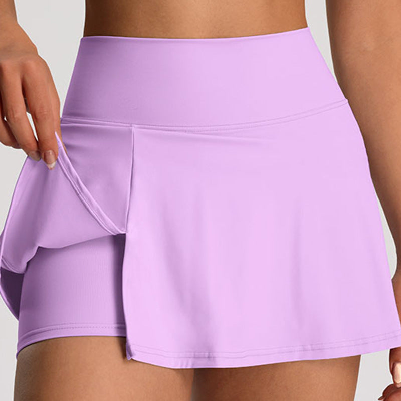 Fashion cross-border sports culottes shortsummer tight high waistfashion tape fitness yoga wear tennis skirt for women