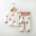 Baby autumn clothes and long pants suit baby intimatespure cotton spring & fall east high waist belly protective clothes infant and toddler bottom clothes