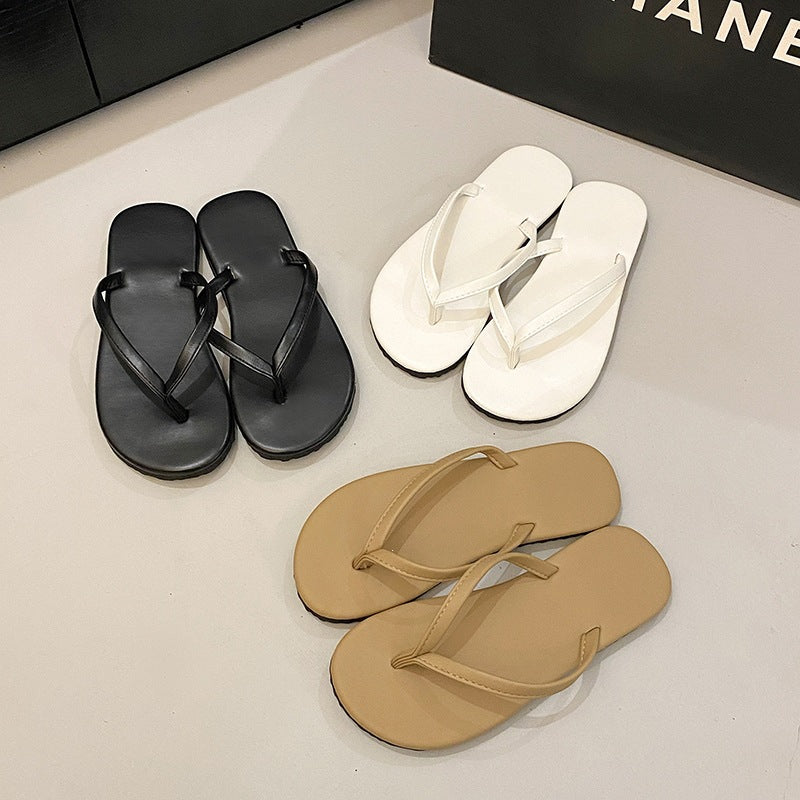 Women's flip-flops - beach sandals, non-slip, summer casual flat soft sole half slippers for outdoor wear