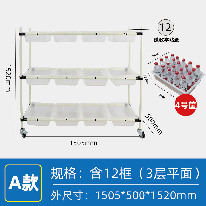 Mobile Shelf Wholesale Warehouse E-commerce Sorting Truck Wire Bar Picker Truck Silent Wheel Plastic Basket Wire Bar Truck Trolley