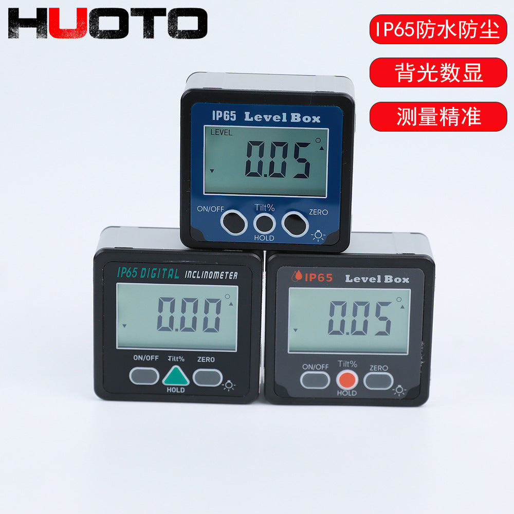 New IP65 digital display inclinometer, inclinometer, angle measuring instrument, strong dipping angle box, new product wholesale
