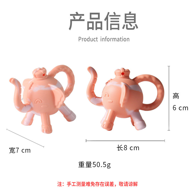 Factory new baby bell silicone toothpaste bag elephant food grade silicone toy baby teething toy