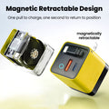 80w gan charger pd fast charging adapter compatible with apple, huawei, and xiaomi, featuring a foldable retractable cable with indicator light