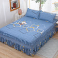 Bed skirt, bedspread, three-piece simmons protective cover, double bedspread, small lace bed cover, printing bed skirt 1.8 bed 2.0