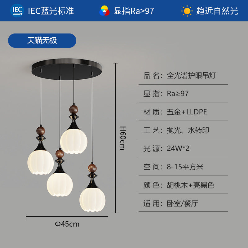 French medieval style living room chandelier modern simplicity high-end hall main lighting 2025 new walnut lamps