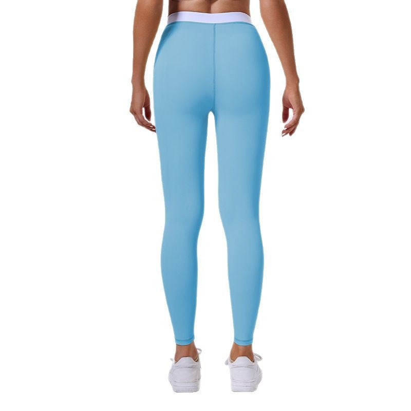 Eco-friendly recycled fabric high-waisted crossover color block yoga pants - tight fit, butt-lifting, workout leggings - barely-there feel activewear for women