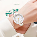 Vintage casual women's thin leather strap watch - elegant, classic, digital-inspired, niche style, student quartz wristwatch