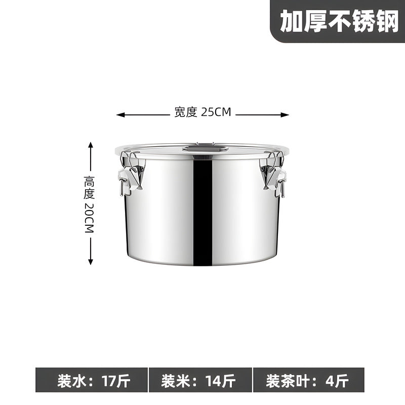 Extra thick sealed barrel 201 stainless steel rice barrel insect-proof and moisture-proof rice barrel for home rice storage barrel soup barrel flour barrel oil tank