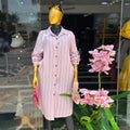 European and american cross-border women's clothing  summer new arrival: elegant and stylish striped longline shirt with tie-waist wide-leg pants set