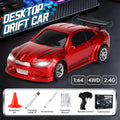 Rc professional drift car 1:64 remote control car 2.4g four-wheel drive racing car with controllable lights, desktop mini world toy car