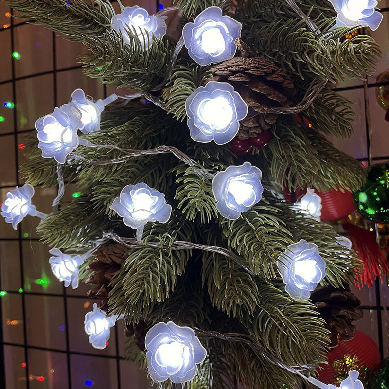 Cross-border new LED simulation rose light string Valentine's Day lights wedding romantic proposal confession decoration flash light