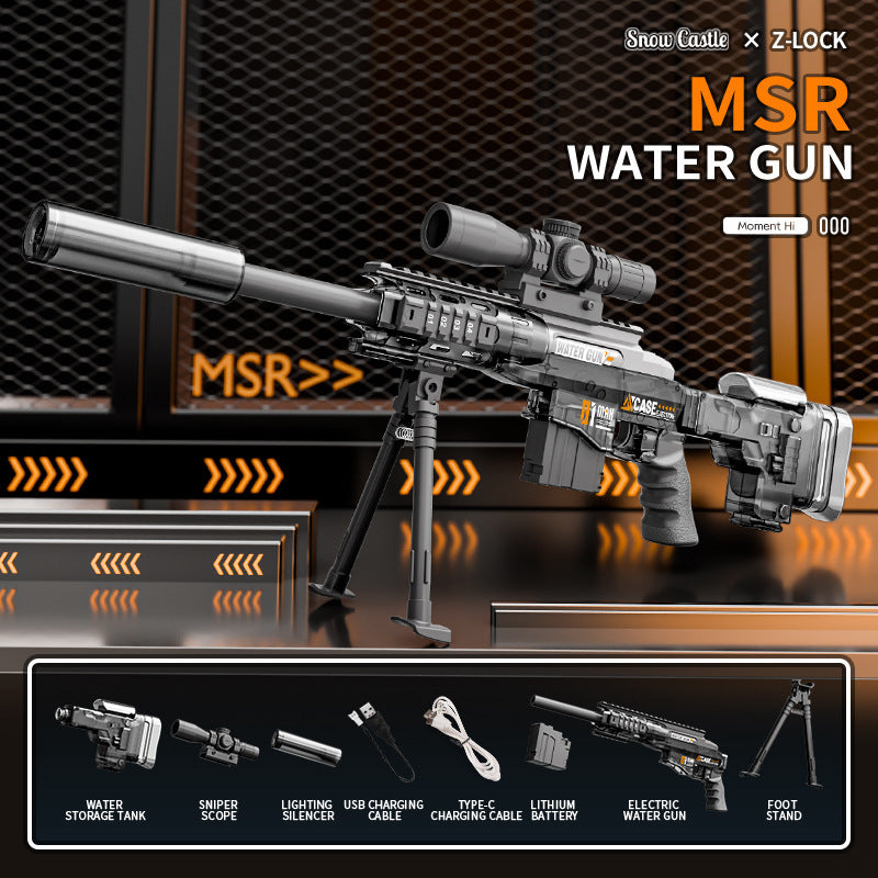 new arrival electric water gun flash linkage fully automatic burst kidssummer boys water shooting water gun