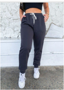 2025 amazon new arrival: women's solid color high-waisted tie-waist active pants, casual sweatpants, japanese and korean style