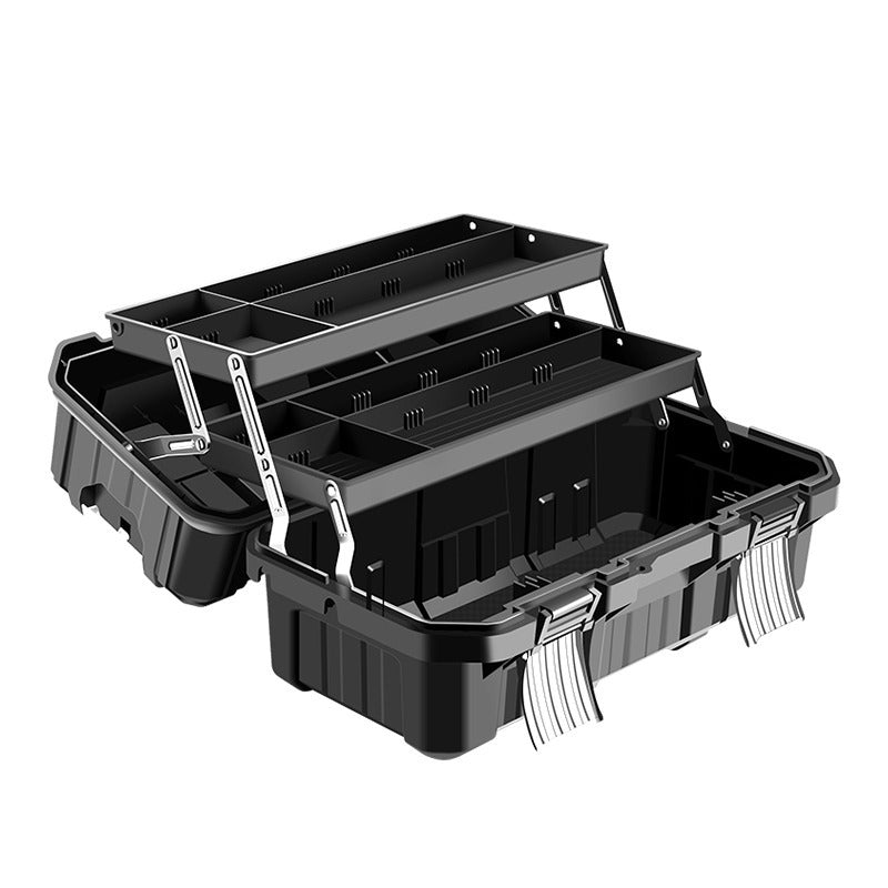 Hardware toolbox Industrial grade household multi-functional plastic waterproof box Three-layer folding electrical vehicle maintenance