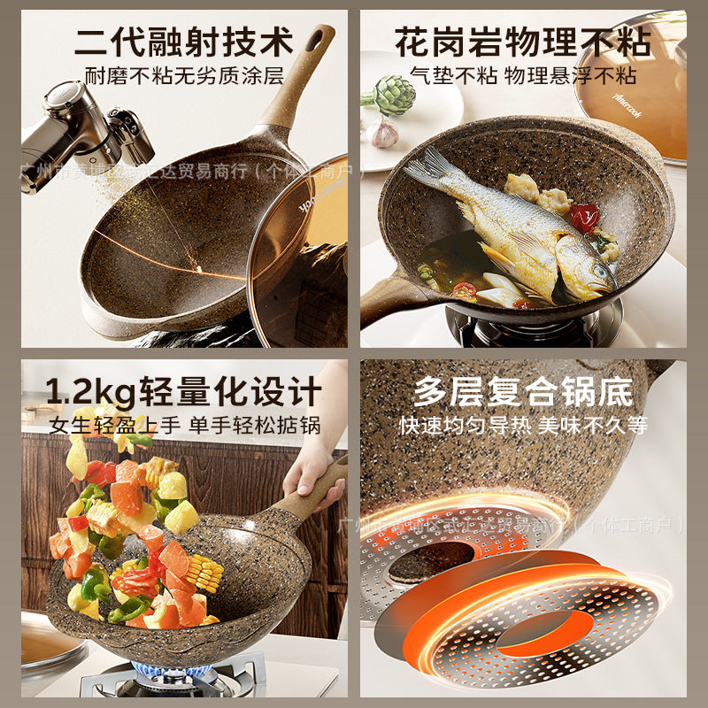 Alfita granite non-stick titanium wok - suitable for gas and induction cooktops