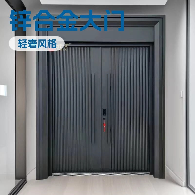 Zinc alloy villa door double door courtyard door entrance double door rural self-built house security door for home entrance door