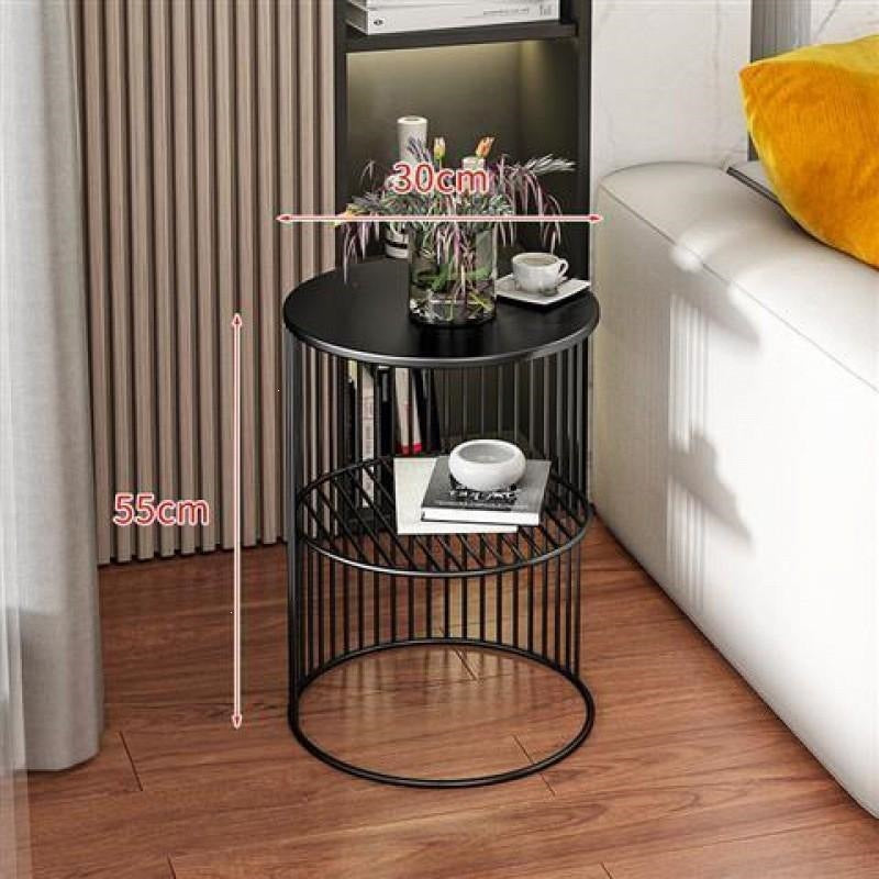 Sofa corner cabinet storage rack living room round table storage side table new scandinavian iron art light luxury side table small coffee table flower table