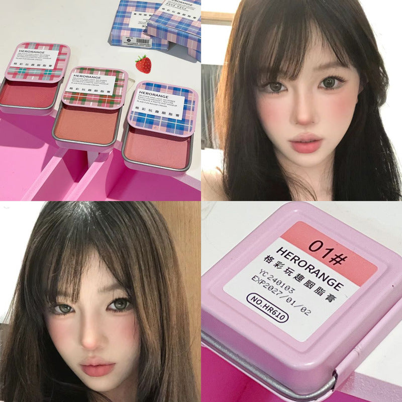 HERORANGE~ Small Iron Box Jelly Blush Mud Cream Pure Desire Cute Natural Nude Makeup Student Matte Whitening Rouge