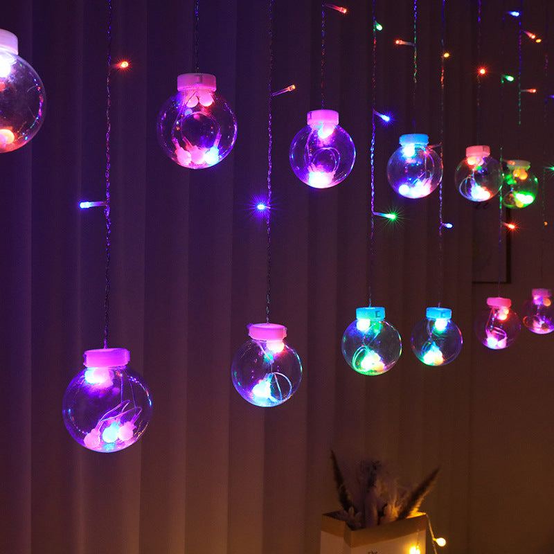 Internet celebrity led wish ball lights flashing curtain lights background arrangement girl romantic window decoration lights christmas lights