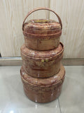 3pcs wood grain round thermal insulation box 780#2.5l-5l-8l