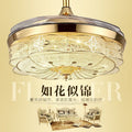 52inch variable frequency invisible fan light ceiling fan light european luxury restaurant living room bedroom electric fan chandelier silent