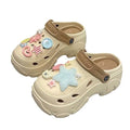 Eva clogs women's ins trendy summer thick sole high heels nurse toe-cap half drag cute outwear shit-stepping beach sandals