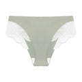 Exportfashion seamless ice silk women's low waist briefs sexylacepatchworkplaid breathable underwear women