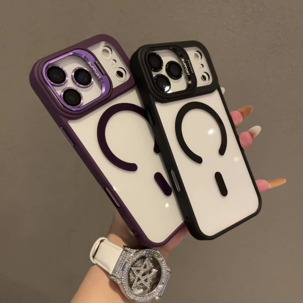 Apple 17promax lens holder magnetic phone case suitable for iphone16 with lens film 15 anti-fall case