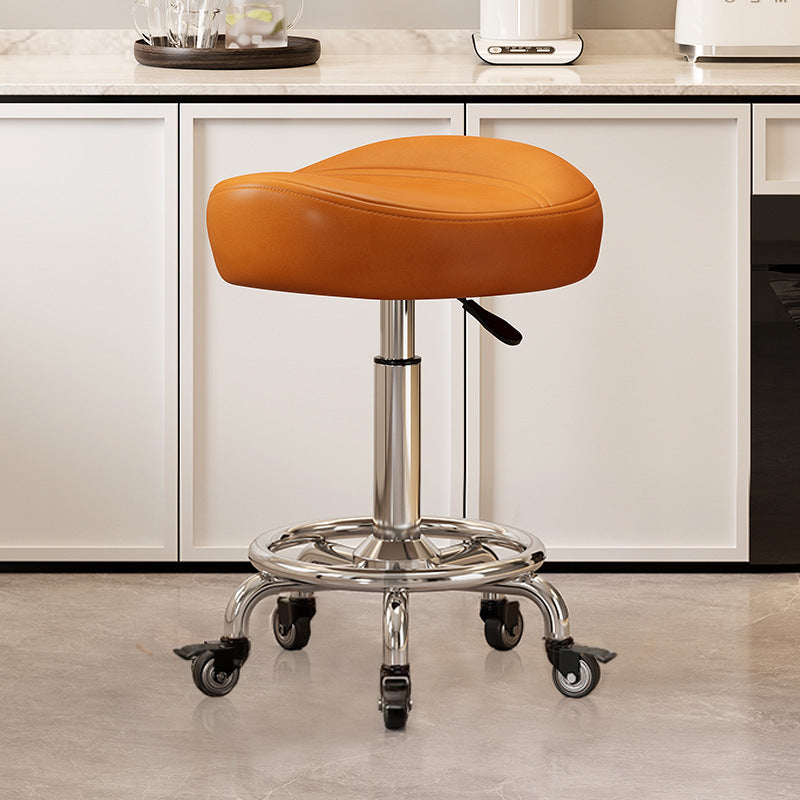 Saddle Chair Kitchen Cooking Chair Front Desk Cashier High Stool Universal Wheel Lifting Chair Beauty Barber Stool