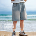 Boys' shorts summer thin style kids' denim shorts  new summer five-point shorts mid-length shorts for mid-to-large children trendy