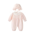 Baby romper autumn outfit chic style for newborn and young female babies, newborn clothes, full month celebration, 100-day celebration, long-sleeved crawling suit