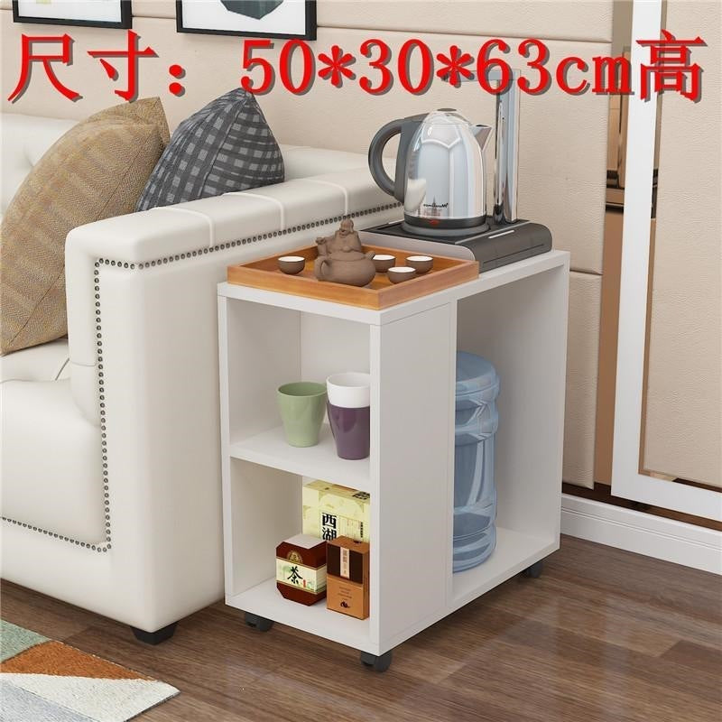 Small apartment coffee table, living room mobile tea table with wheels, sofa side table, mobile trolley table, side table