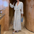 summer new women's clothing - cross-border  us & europe - vintage polka dot v-neck puff sleeve cinched waist dress