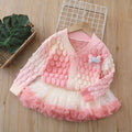 Fall and winternew arrivalgradient colorfulcardigantutu skirtcute princess cardigansuit