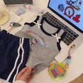 Girls' summer outfit: new 3d bowknot cartoon print tank top and lace shorts set - wholesale & dropshipping available