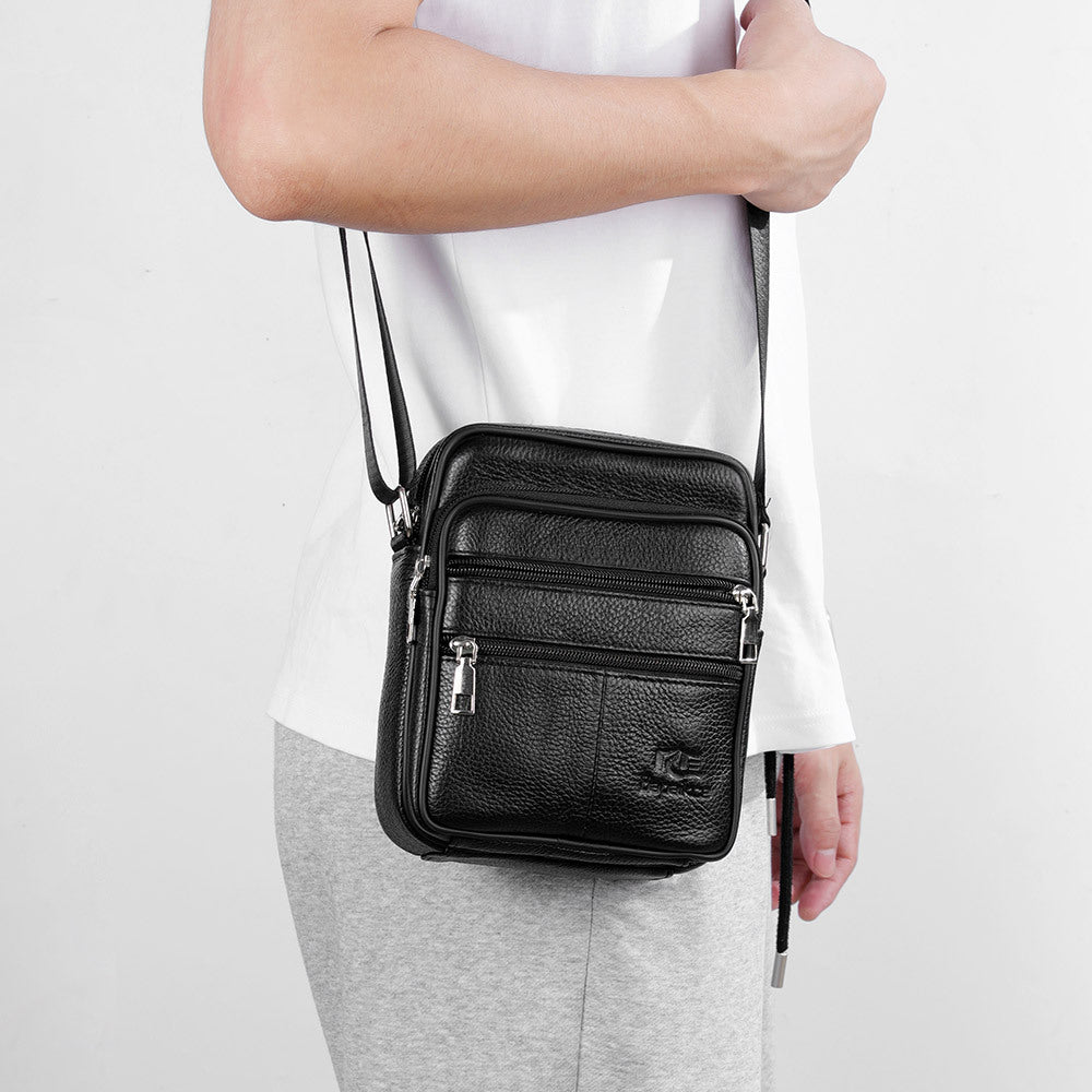 Russian new leather men's bag men's messenger bag first layer cowhide genuine bag shoulder bag men's bag