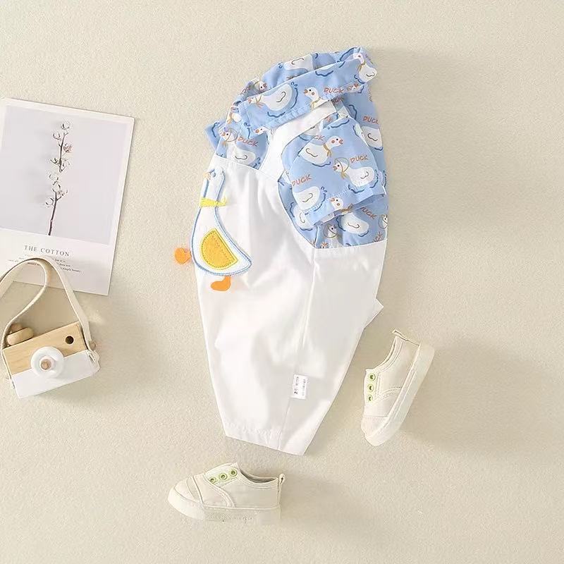 Summer first birthday baby short-sleeve romper, infant cartoon onesie, newborn full month celebration outfit, cartoon romper