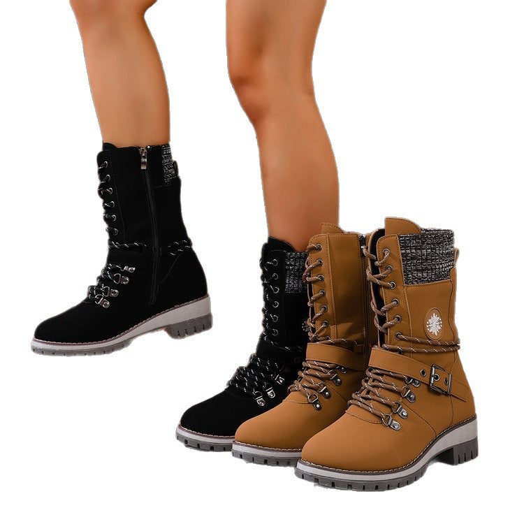 women's plus size snow boots - new winter collection, shearling lined, thickened warm cotton shoes, high-top snow boots