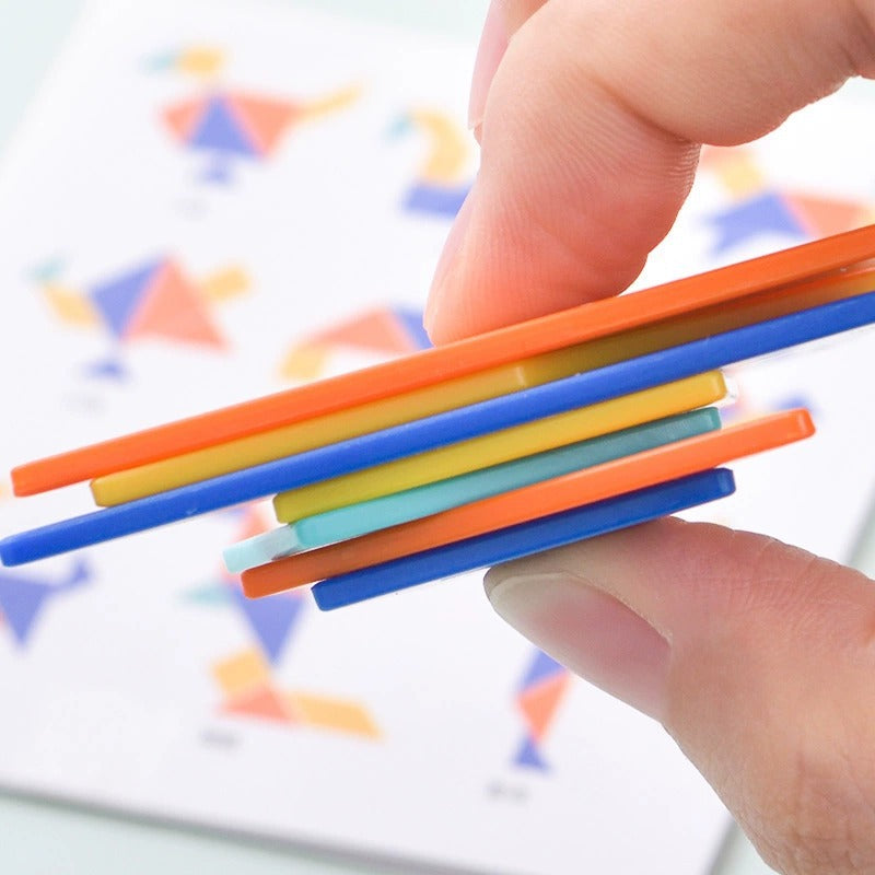 Deli tangram puzzle kindergarten educational toys teaching aids for primary and secondary school students