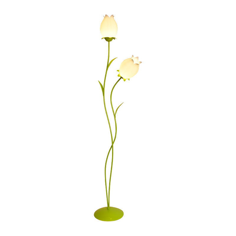 Creamy magnolia creative floor lamp - perfect for living room, sofa side, bedroom bedside, and floral ambiance decoration