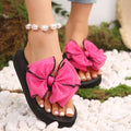 Bowknot women's summer 2024 new sweet plus size platform sandals with skirt - perfect for beach vacations and outdoor adventures