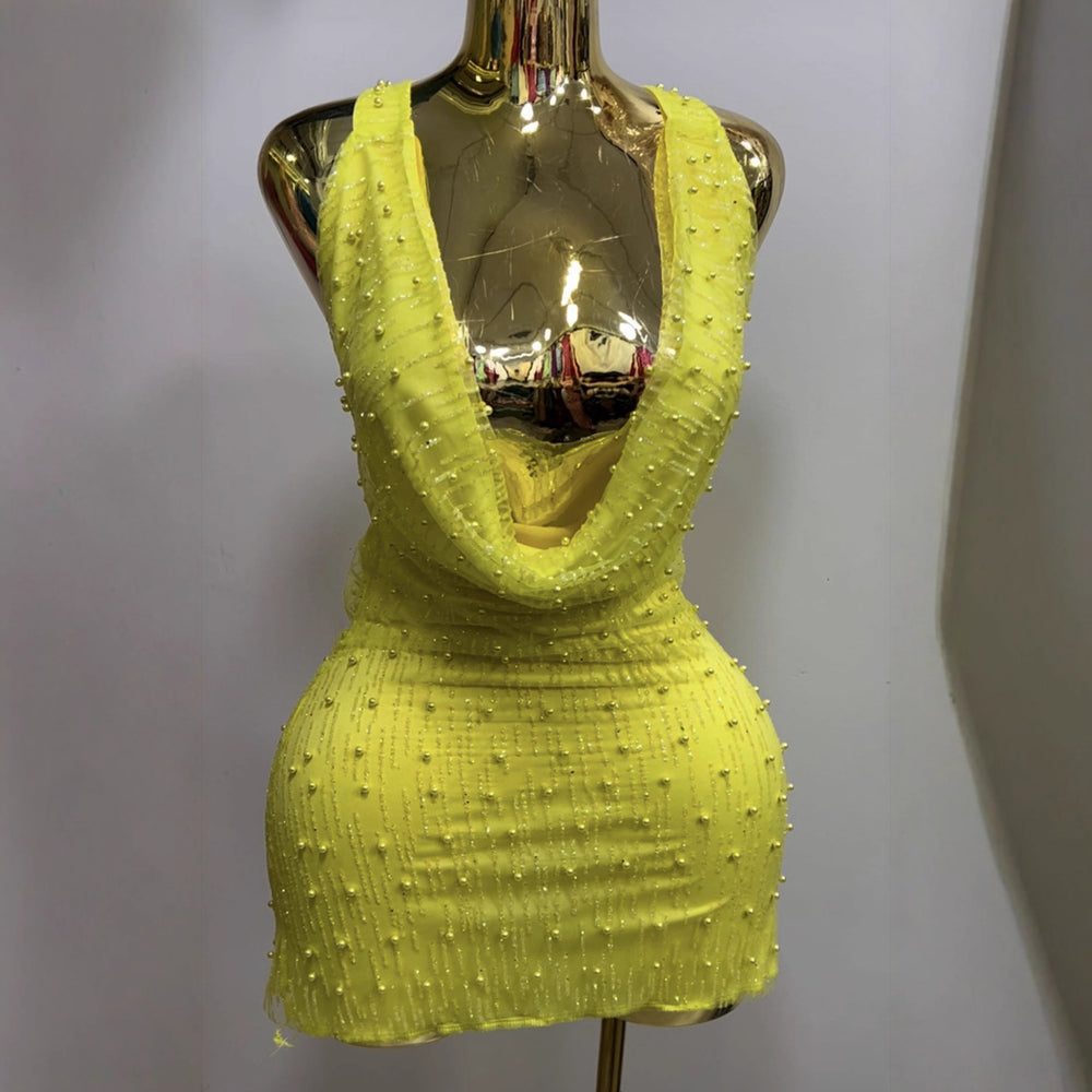 Fashion  cross-border new arrivalelegant women's sexy halterneck backless tight-fitting hip sleeveless dress boxed