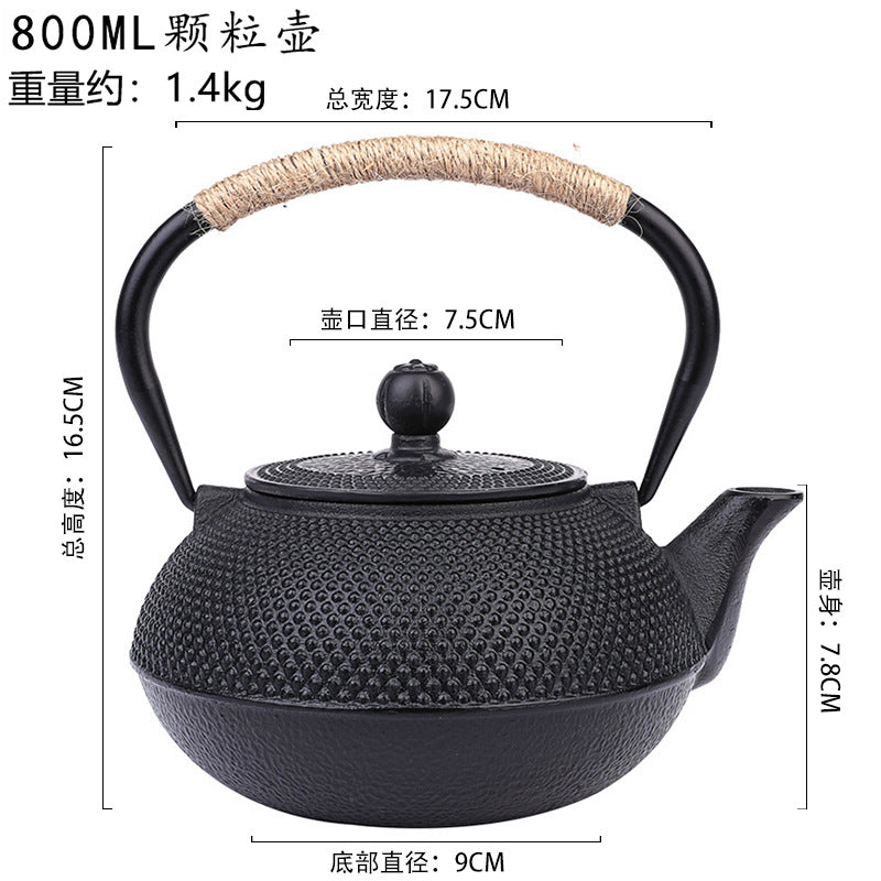 Iron kettle small ding cast iron teapot wholesale stove tea pot retro japanese style water kettle tea set suit wholesale
